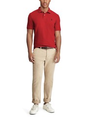 Polo Ralph Lauren Mens Custom Slim Fit Short Sleeve Polo Shirt in Red Sz XL