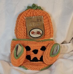 Hand Crochet 3 Piece Baby Set 0-6 Month Halloween I Am Always So ‘Dorable NIP