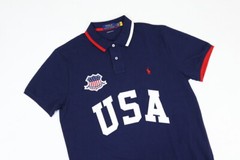 Polo Ralph Lauren Custom Slim Fit Country Polo Shirt with Emblem – USA – Navy –