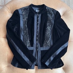 Velvet Band Jacket Black Sequin Military Gothic Dark Romance 4 Calvin Klein