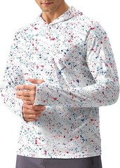 Men’s UPF 50+ Sun Protection Hooded Rash Guard Long Sleeve Shirt for Fishing