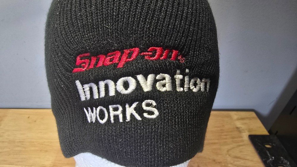 Snap-on Innovation Works Beanie Hat Black AJM Knit Cap Embroidered Logo Canada