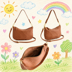 NEW Quince Italian Handwoven Leather Mini Shoulder Bag- Cognac Free Shipping