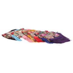 Ethnic Style Shawl Print Square Scarf Cotton Scarf Retro Tassel Shawl Women