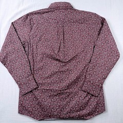 NEW Wrangler George Strait Mens Shirt Med Red Maroon Paisley Relaxed Fit Stretch