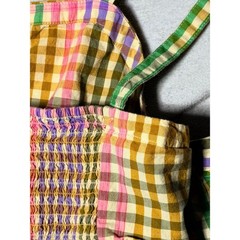 Free Assembly Girls XL 14/16 Rainbow Gingham Button Front Smocked Midi Dress