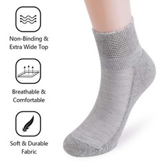 Diabetic Socks, Non-Binding Health Circulatory Crew Sock/Knee High/Over-The-Knee