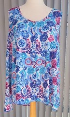 Woman Within Abstract Burst Print Sleeveless Button Swing Top Size 20–22