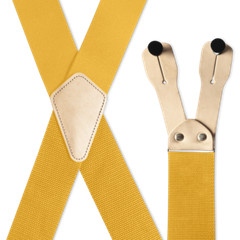 Men’s Suspenders – Wide Industrial Non-Stretch, X with Leather Ears, USA Made