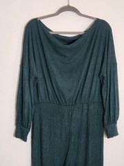 Fashion Nova Hunter Green Ribbed Knit Jumpsuit Size XL NWT