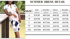 Women’s Casual Floral/Geometric Pattern Short Sleeve Spring-Summer Dress w/ Belt