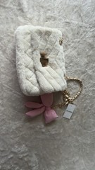 ALDO White Quilted Crossbody Bag Gold Chain Strap Turn Lock Bow Charm