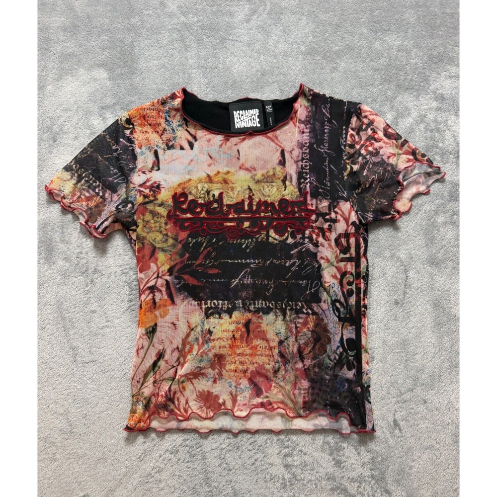 Reclaimed Vintage Mesh Baby Tee Graphic Y2K Indie Downtown Girl Soft Grunge 4