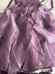 Vtg Y2k Gunne Sax Long Dress Asymmetrical Layered Train Bling Floral Fairy Sz 13
