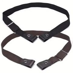 2 Pack No Buckle Elastic Belt Invisible Loop Belt for Jeans Pants