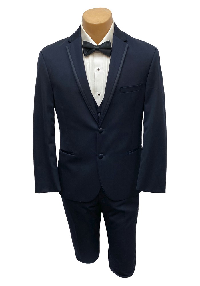 Men’s Michael Kors Fantasy Midnight Blue Tuxedo with Pants & Vest 3 Piece Suit