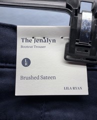 NWT Lila Ryan Jenalyn Bootcut Pants 10 Blue Brushed Sateen Pockets Mid Rise