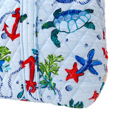 New Vera Bradley Anchors Aweigh Large Vera Tote Purse Seahorse Starfish Turtle