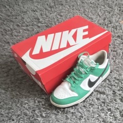 Nike Dunk Low Men’s Colorblock Low Top Lace-Up Sneakers Green/White/Black