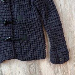 Theory Navy Wool Cashmere Chunky Waffle Knit Toggle Cardigan Women’s S/P