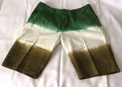 New Teen/Mens Denim Tie Dye Cotton Shorts (Waist 34) Green/White/Moss green