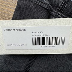 Outdoor Voices Warmup Biker Shorts Black 10” Running Summer Size XS NEW