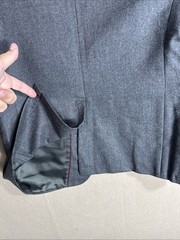 VTG Evan Picone 39S Slim Dark Gray Wool Blazer Gaberdine Twill Heavier Fabric