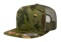 YP Classics Flat Bill Trucker Cap Yupoong Meshback Snapback Hat 6006 5-Panel