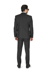 Slim Fit 2 Button Black Micro Texture Weave Mens Notch Lapel Suit 11812 AZARMAN