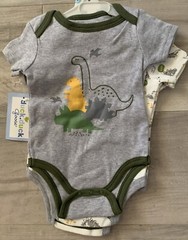 Duck Duck Goose 3 Pack 1 Pc Bodysuit Size 0-3 Months Boys Nwt Dinosaurs