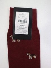 Brooks Brothers Cotton Blend Beagle Motif Socks MADE IN ITALY
