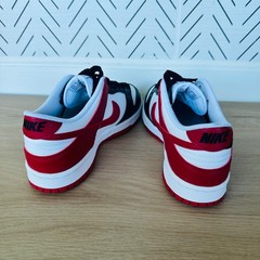 ⭐Rare Nike Dunk Low GS Sz 6.5Y Big Kids Shoes Sneakers Black Red Whie HF9980-600