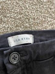 Lila Ryan Black Button Front Pockets Straight Leg Business Casual Pants Sz 2P