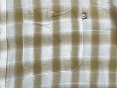 VTG Purnell Shirt Mens Large Beige Plaid Short Sleeve Button Up Workwear Casual