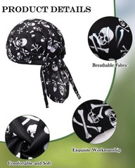 8 Pack Do Rag Skull Caps for Men Sweat Wicking Doo Rags Cooling Helmet Liner …