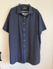 Murano Performance Men’s 3XB Big & Tall Blue Geometric Short Sleeve Button-Up
