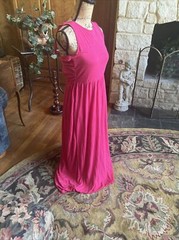LOFT Beach Collection Pink Linen Blend Maxi Dress Strappy Halter M 34” 52”