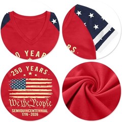Plus Size USA Shirts for Women 4th of July Tshirt America 5X-Large Plus Red5
