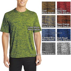 Mens Heather Moisture Wicking T-Shirt Fit Workout Exercise XS-XL 2XL 3XL 4XL NEW