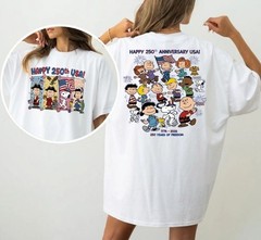 Snoopy Peanuts Gang Happy 250th USA Anniversary T-Shirt Full Size S-5XL HN5