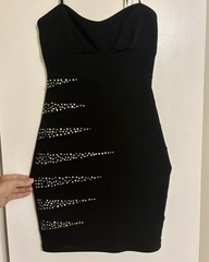 City Studio Black Rhinestone Mini Dress Bodycon