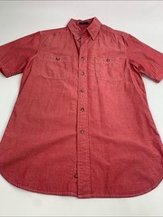 Pendleton Berkeley light Red Short-Sleeve Button Down Shirt mens Medium Pockets