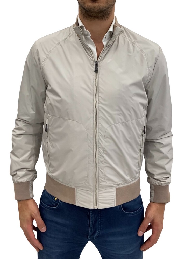 Giubbino estivo uomo MABRUN, grigio chiaro tinta unita regular fit, sconto 70%.