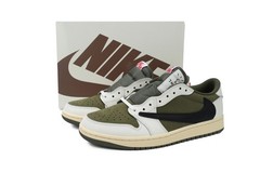 DM7866-200 Travis Scott x Air Jordan 1 Retro Low Beige Green Men Shoes Size 7-13