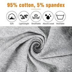 6 Pack Wide Headbands for Women, 9.3×4.7inch Cotton Black, white, gray