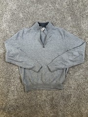 Faherty 1/4 Zip Pullover Sweatshirt Mens M Grey Casual Soft Cotton Nylon Poly