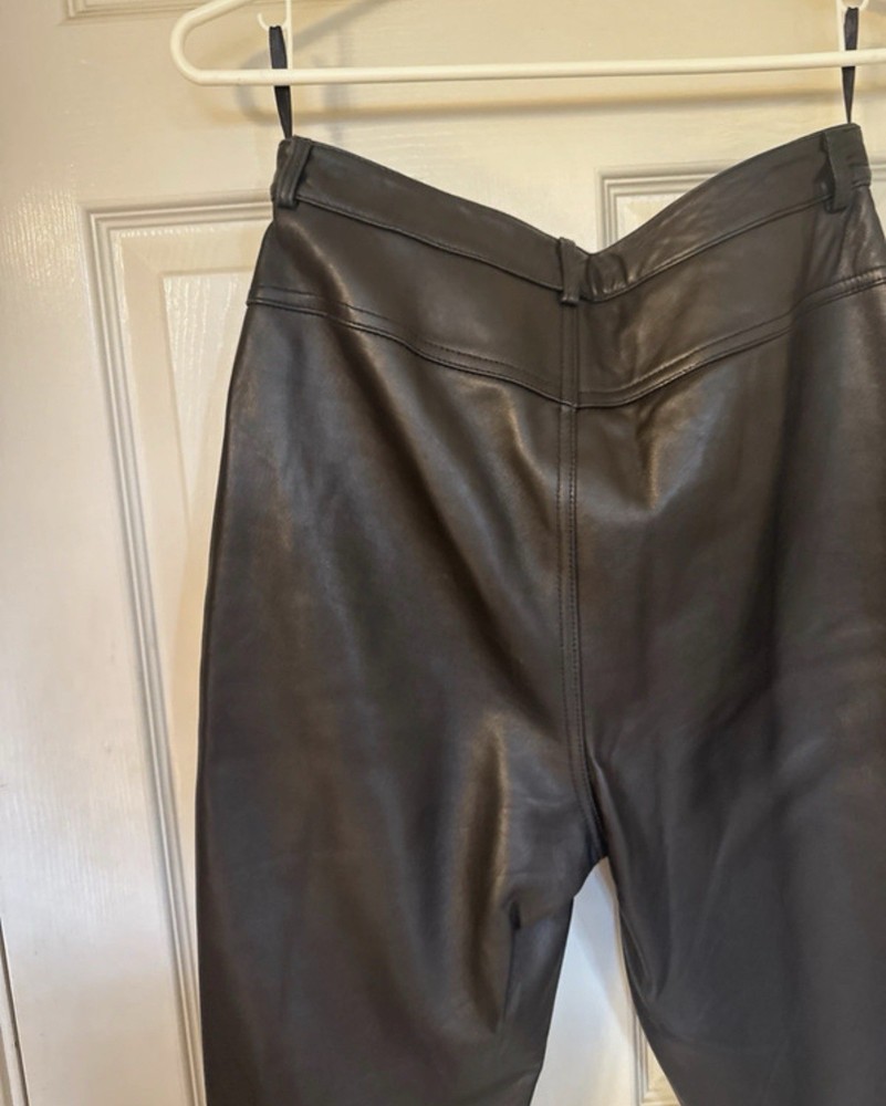 Wilson’s The Leather Expert Size 8 Womens Black Straight Lined Biker Pants