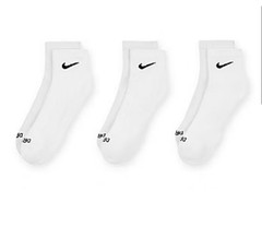 Nike 3-Pairs Dri-Fit Ankle Socks (White) Womens 6-10, Mens 6-8 Youth 5Y-7Y
