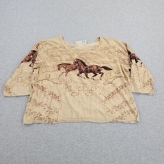 Collections Etc Shirt Womens XXL 2XL Equestrian Scoop Neck Horse Graphic Top