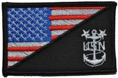 Navy MCPO Master Chief Petty Officer USA Flag – 2.25×3.5 inch Patch